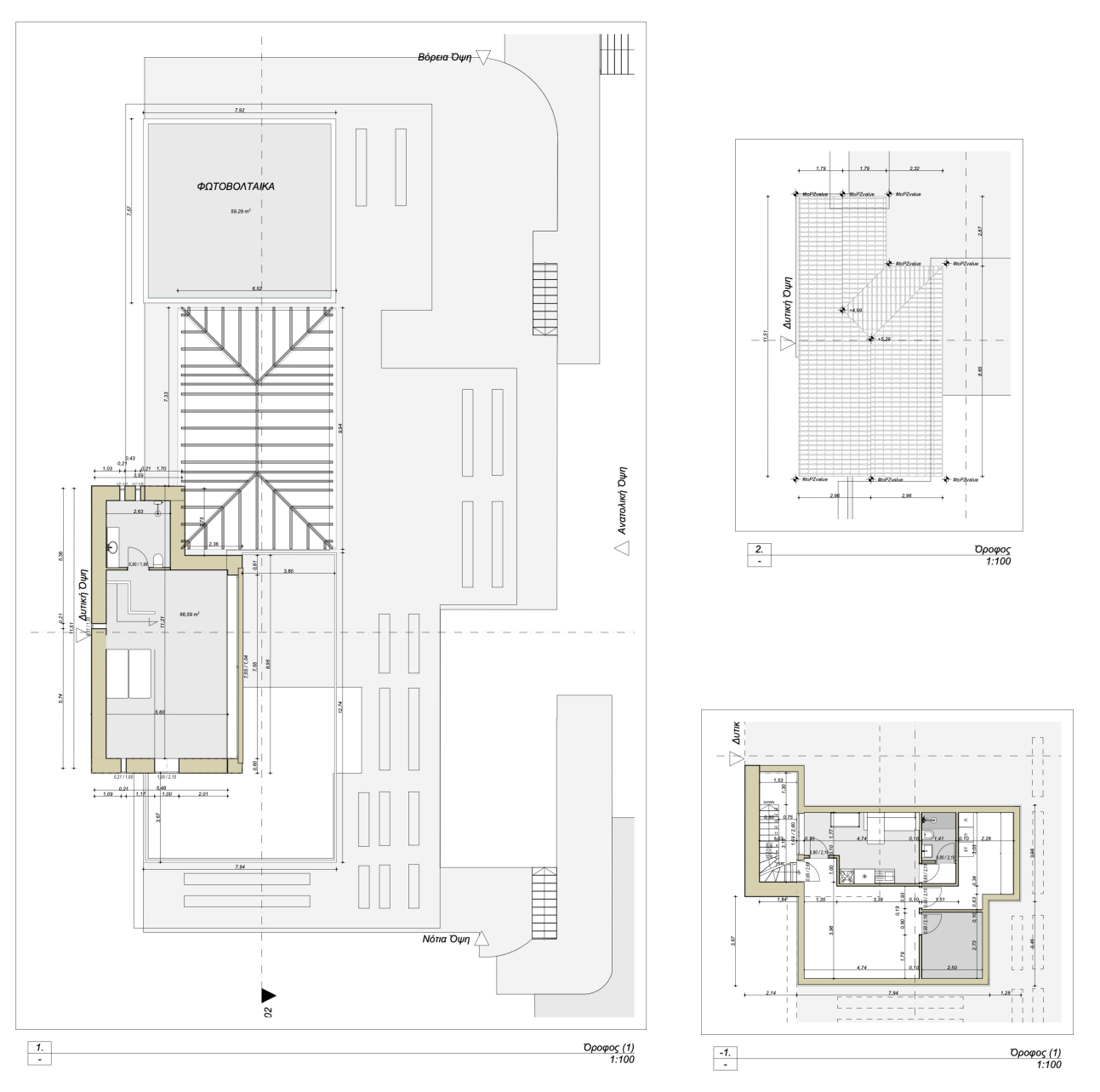 Basement and roof plans